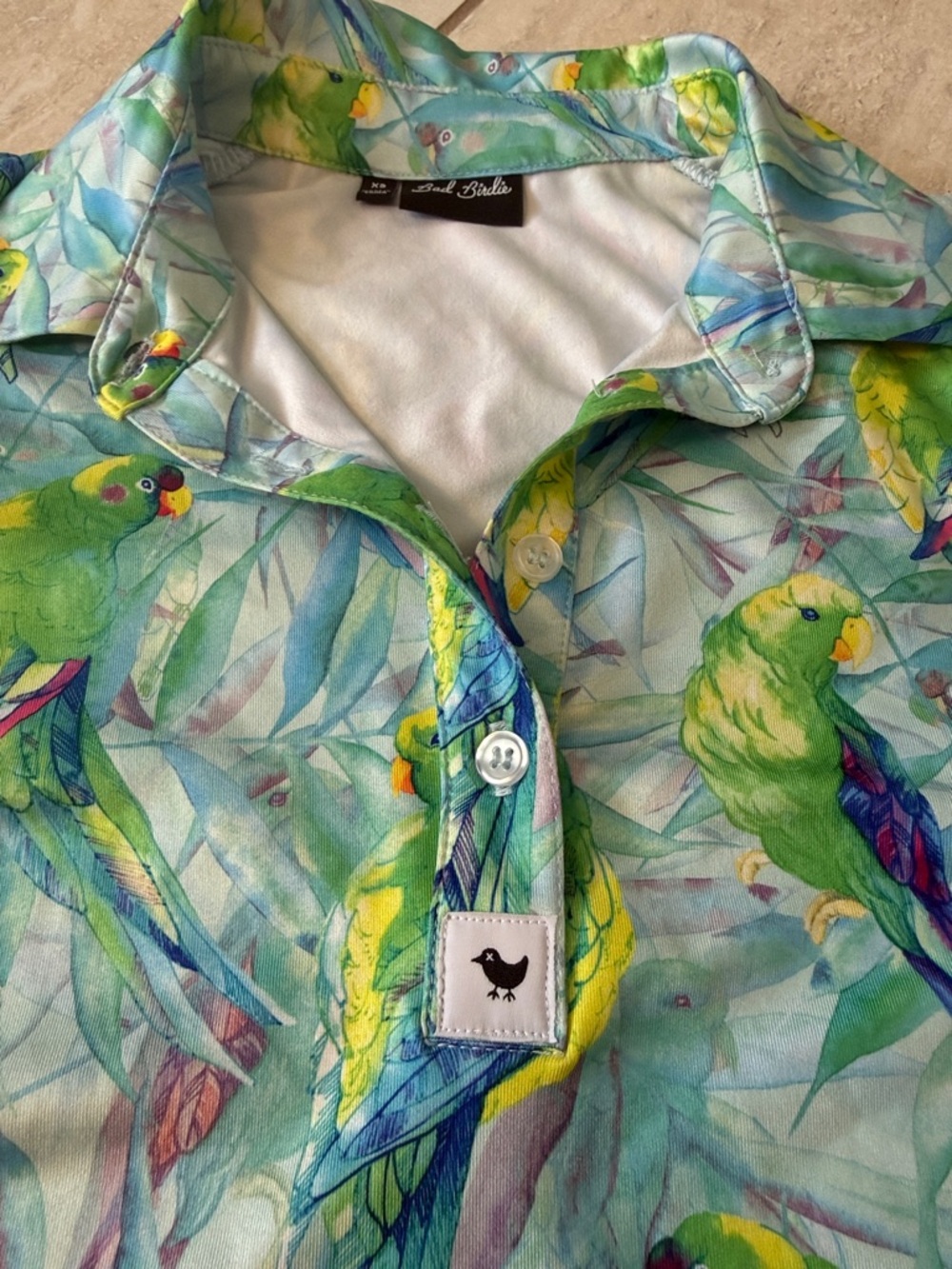 Bad Birdie Women's XS Parrot Pack Sleeveless Golf Tennis Pickleball Polo - Picture 5 of 14